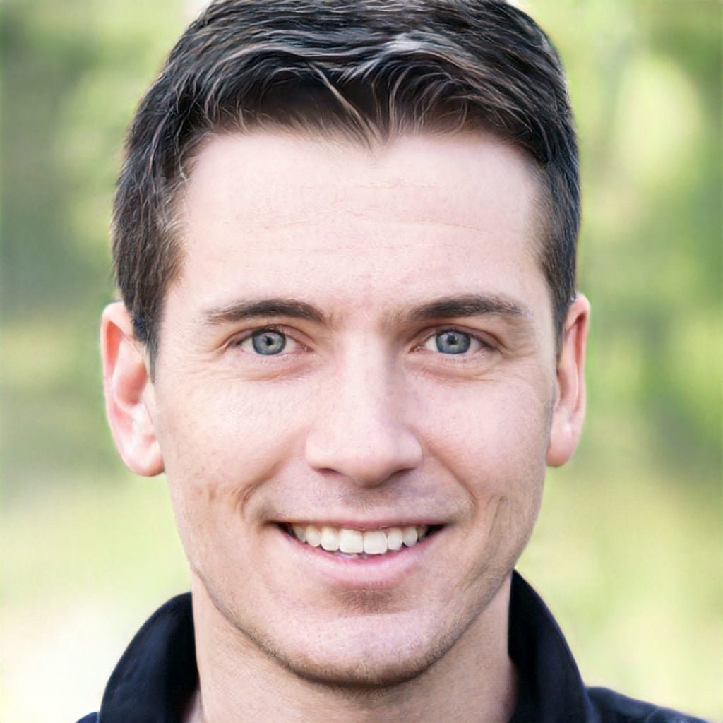 White man with blue eyes